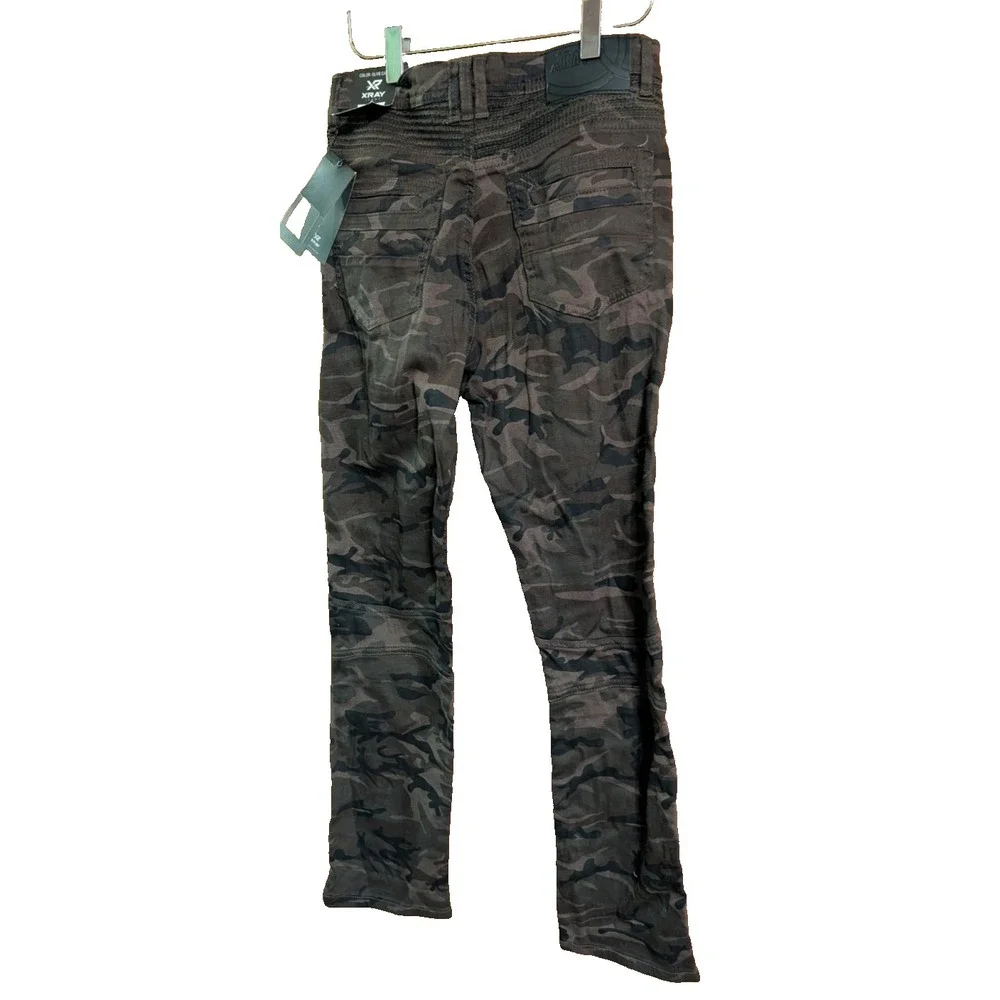 XRAY Boys Camo Print Moto Jeans  Olive Camo  Size 16  NEW  $58 NWT